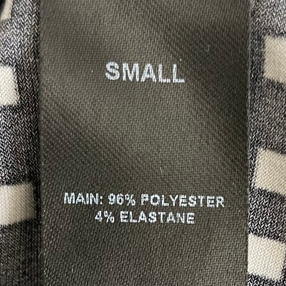 Precis Easycare Cowl Neck SS Geometric Print Polyester Top Black + White Sz S - Picture 8 of 9